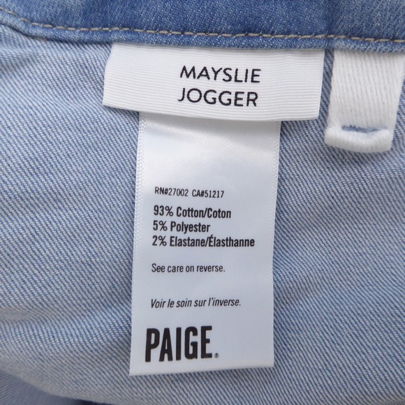PAIGE Mayslie Jogger Women's Light Blue Wash Denim Cargo Jeans Pants Size 32 - Picture 11 of 12